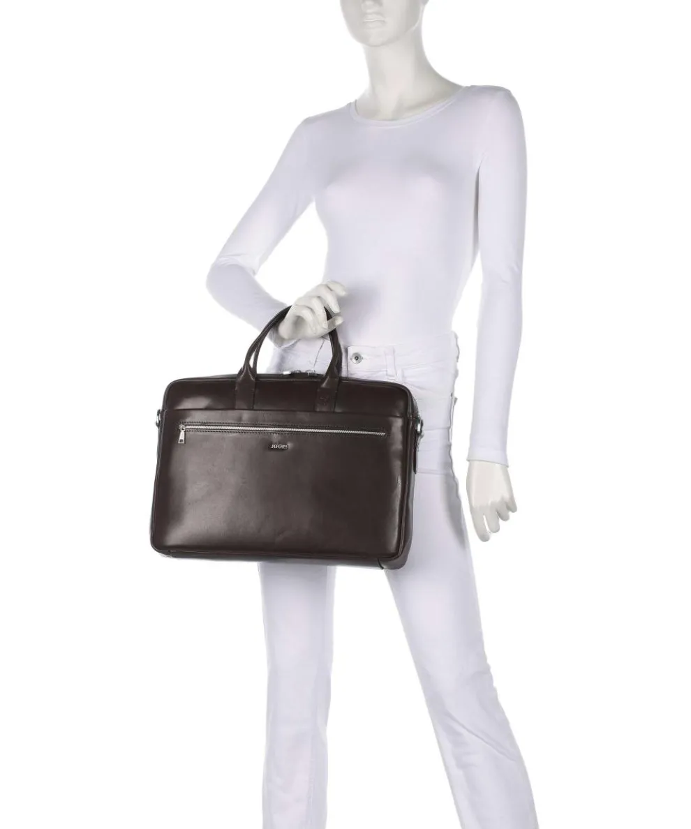 Treviso Pandion Briefcase 15″ grained leather dark brown