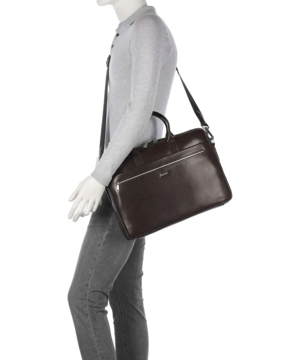 Treviso Pandion Briefcase 15″ grained leather dark brown