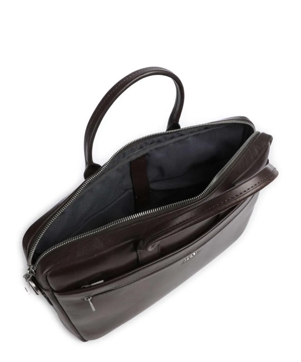 Treviso Pandion Briefcase 15″ grained leather dark brown