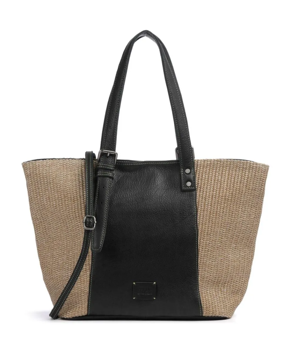 Sea you soon Tote bag polypropylene, grained leather nature/black