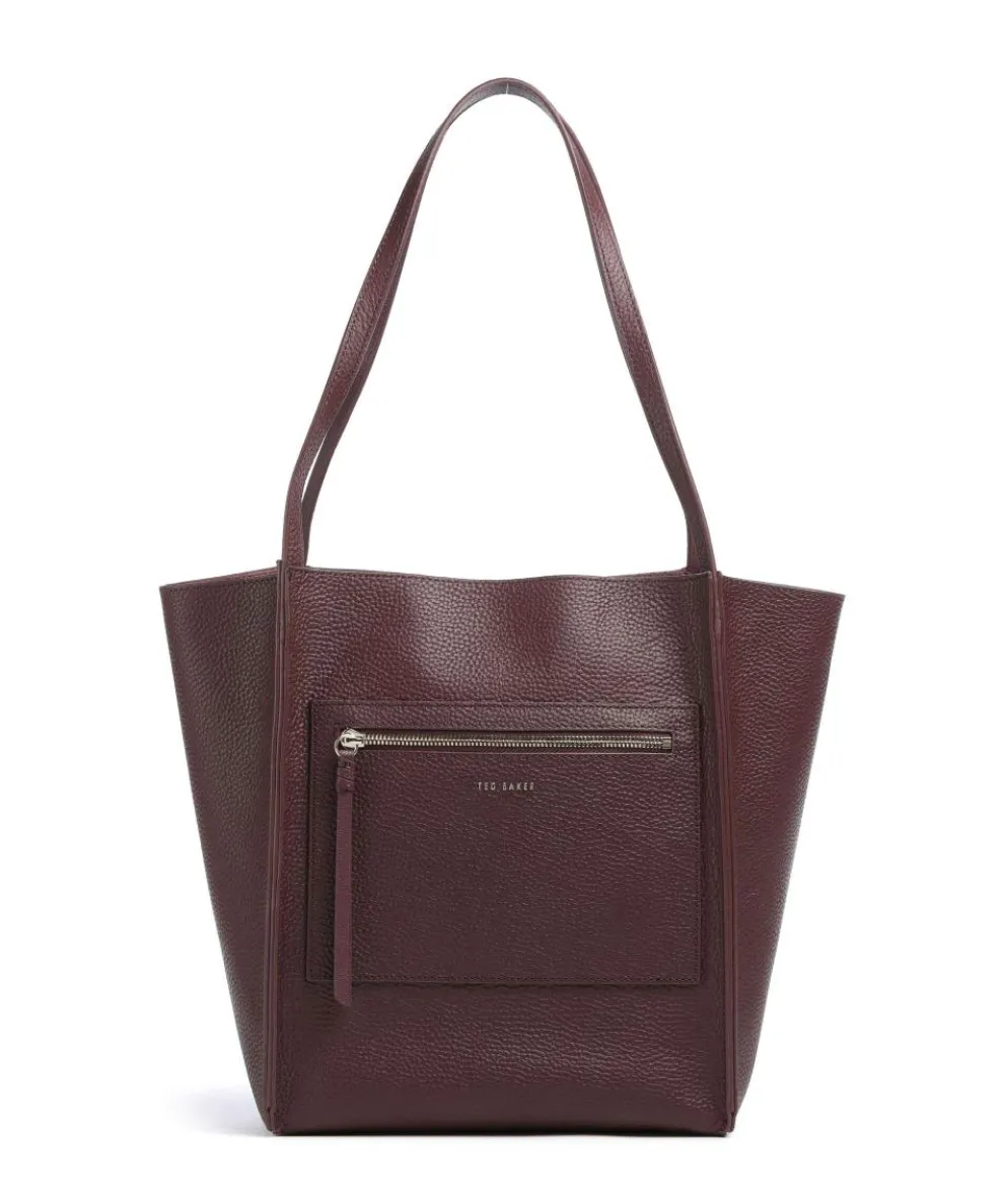 Taala Tote bag grained cow leather bordeaux red