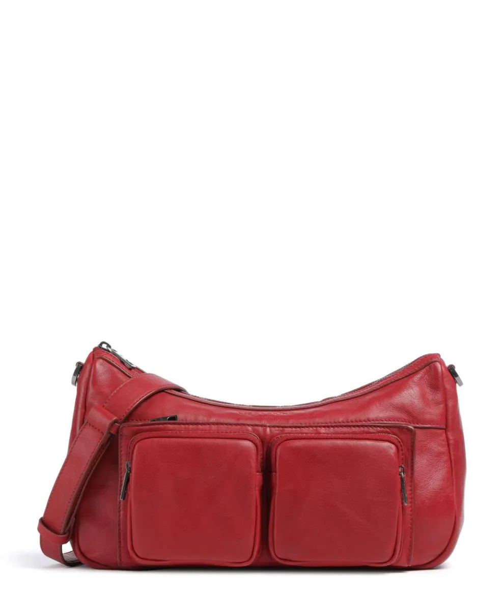 Maia Sheep Natural M Shoulder bag sheepskin leather dark red