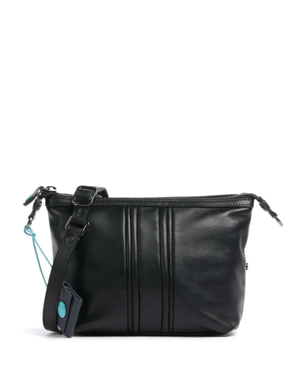 Stripes Funny Crossbody bag grained calfskin black