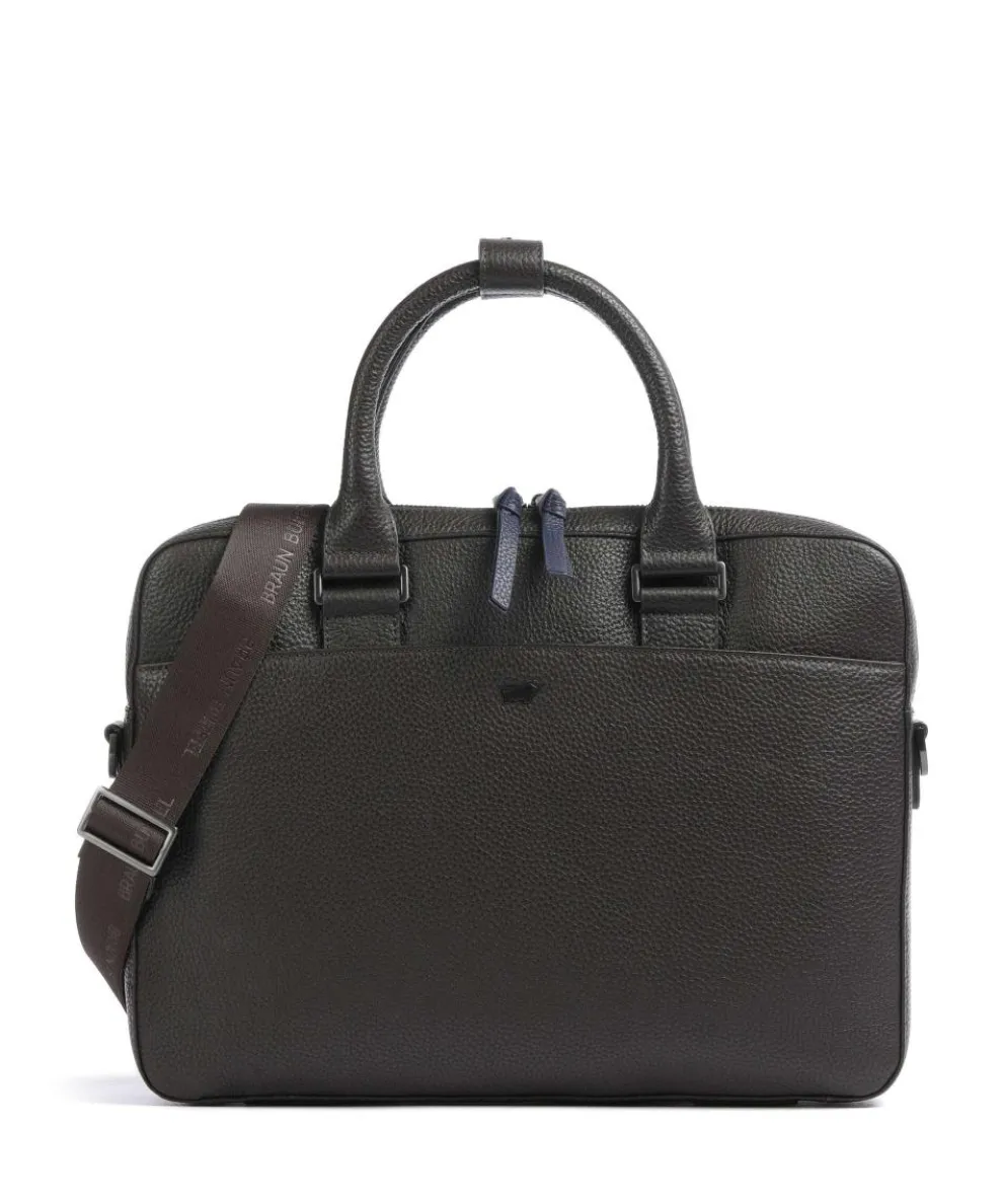 Novara Briefcase 15″ grained cow leather dark brown