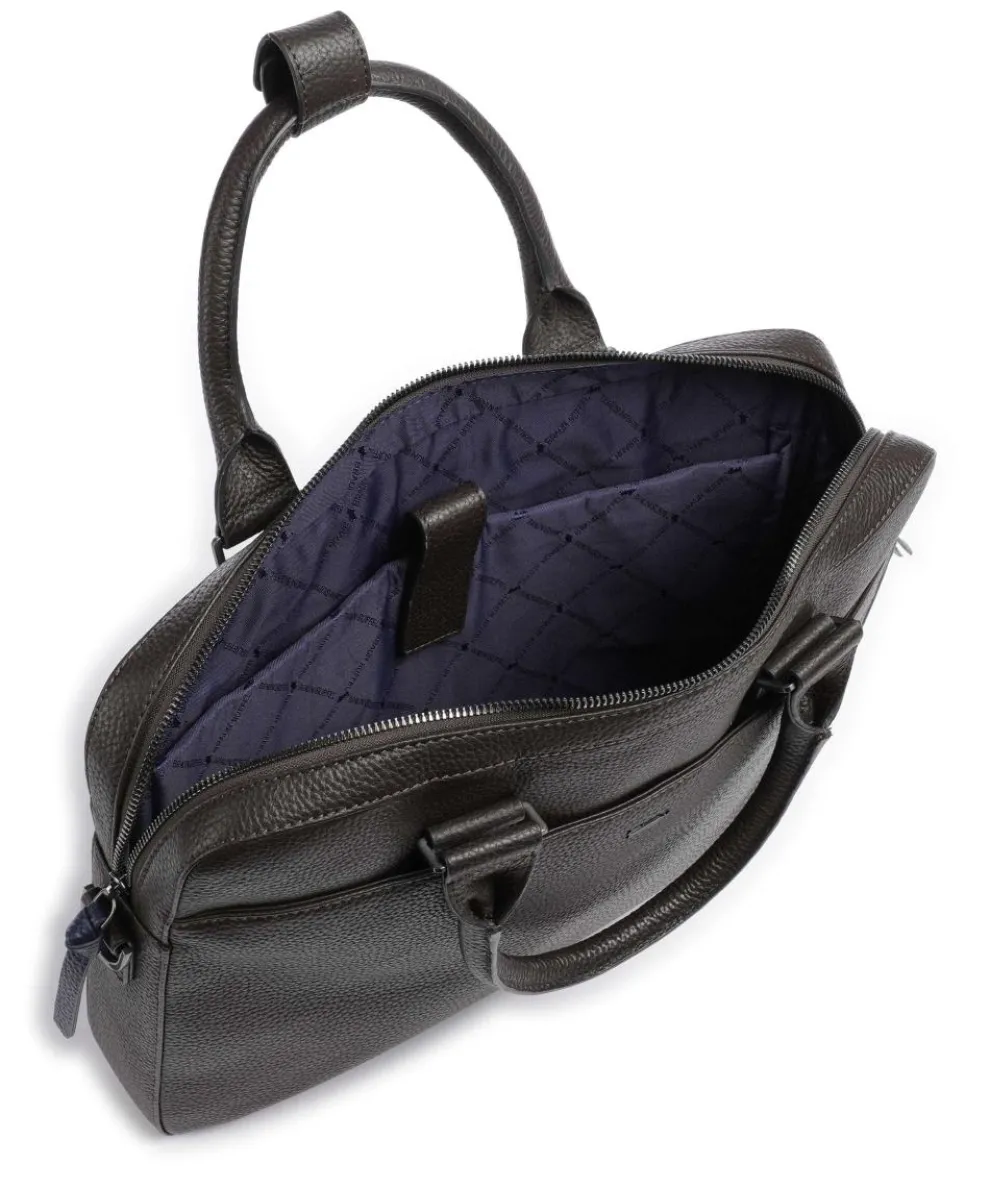 Novara Briefcase 15″ grained cow leather dark brown