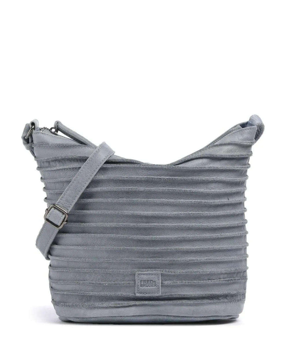 Riffellinchen Crossbody bag grained cow leather blue-grey