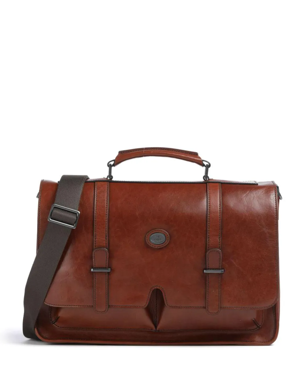 Isaia Briefcase 14″ fine grain cow leather brown