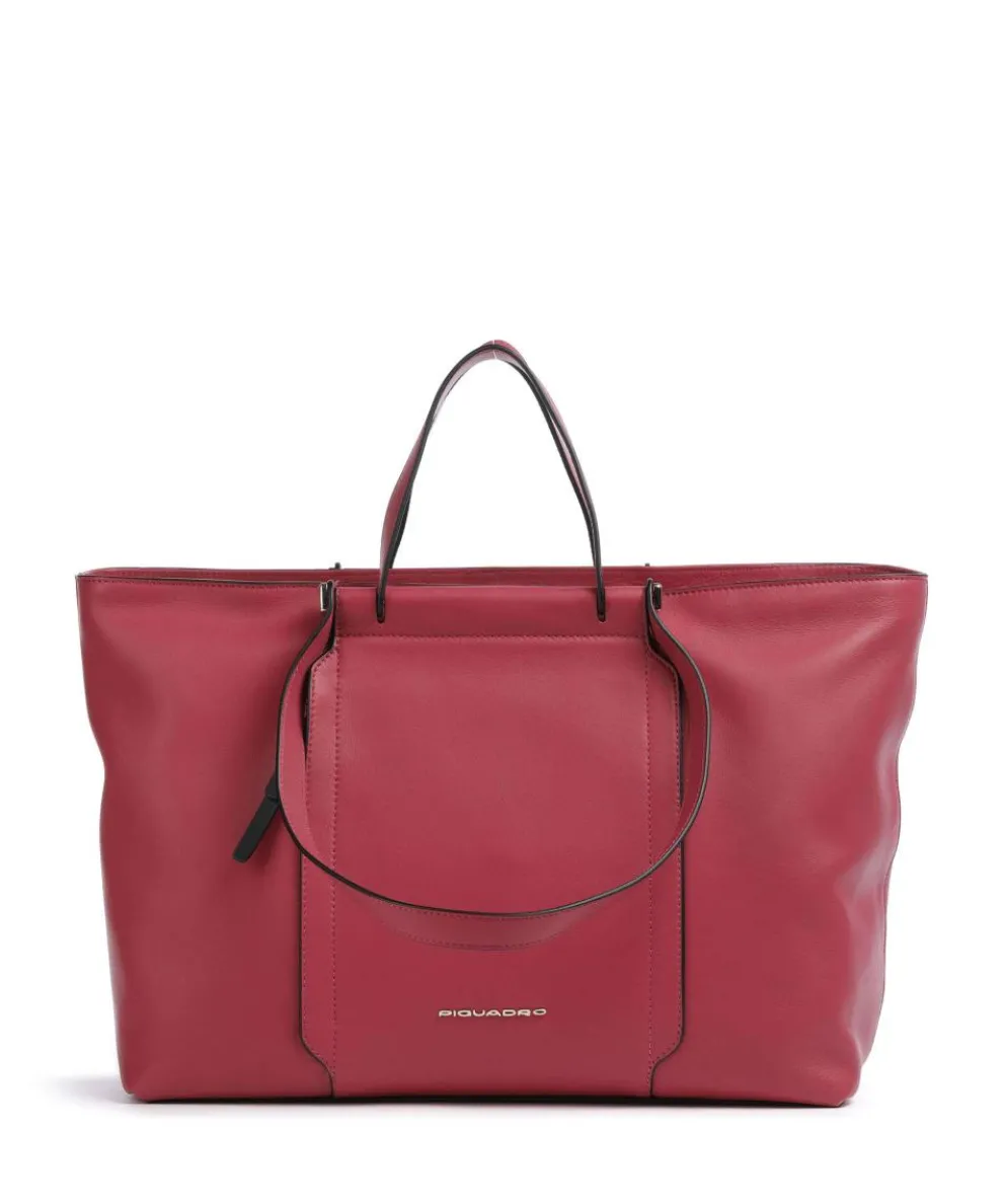 Circle Tote bag 15″ fine grain cow leather fuchsia