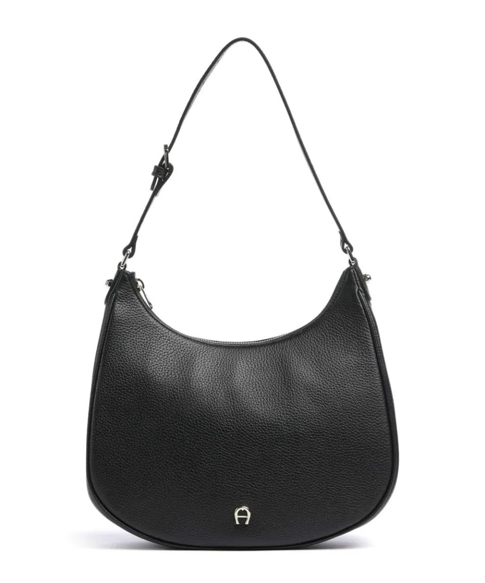 Diadora M Hobo bag grained cow leather black