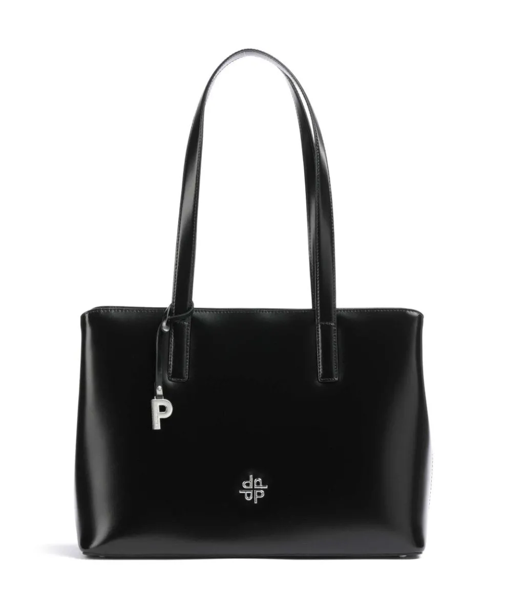 Black Tie Tote bag smooth cow leather black