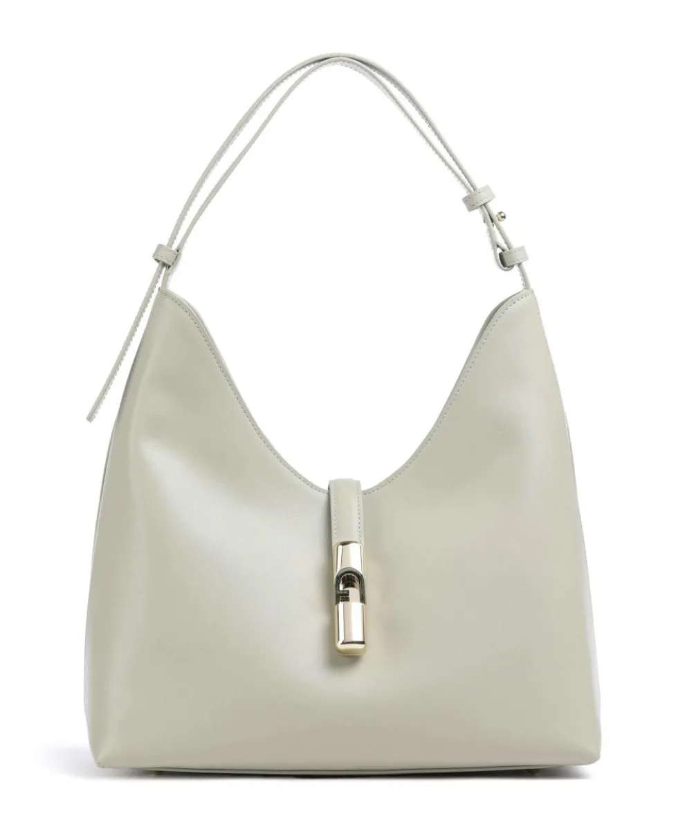 Goccia M Hobo bag softly grained calfskin greygreen