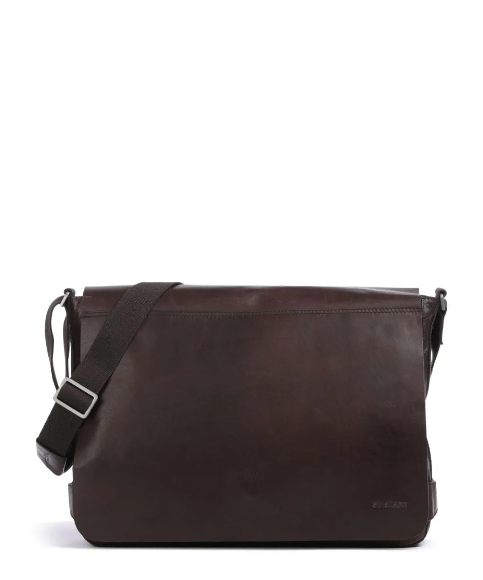 Abbey Briefcase 14″ buffalo leather dark brown