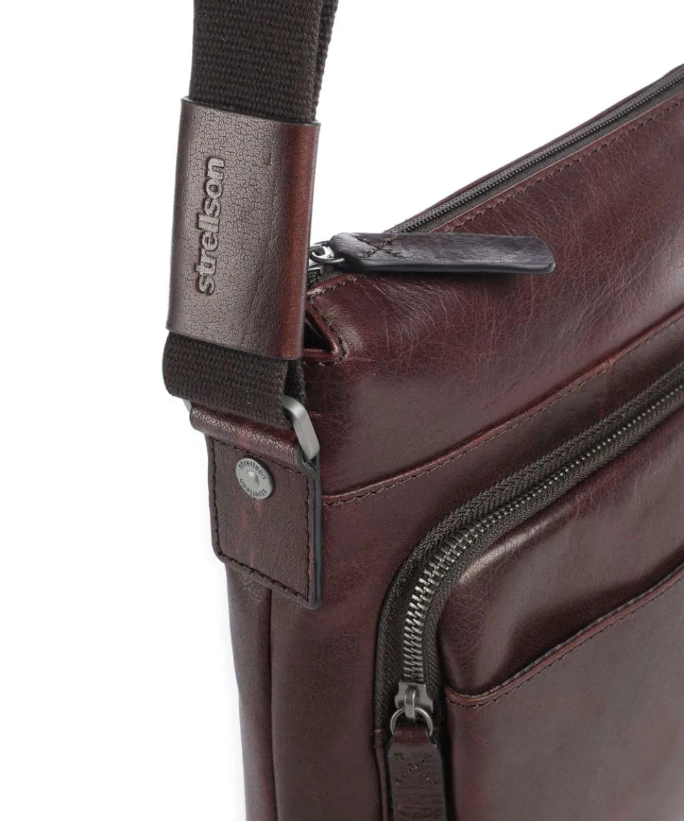 Abbey Crossbody bag buffalo leather dark brown