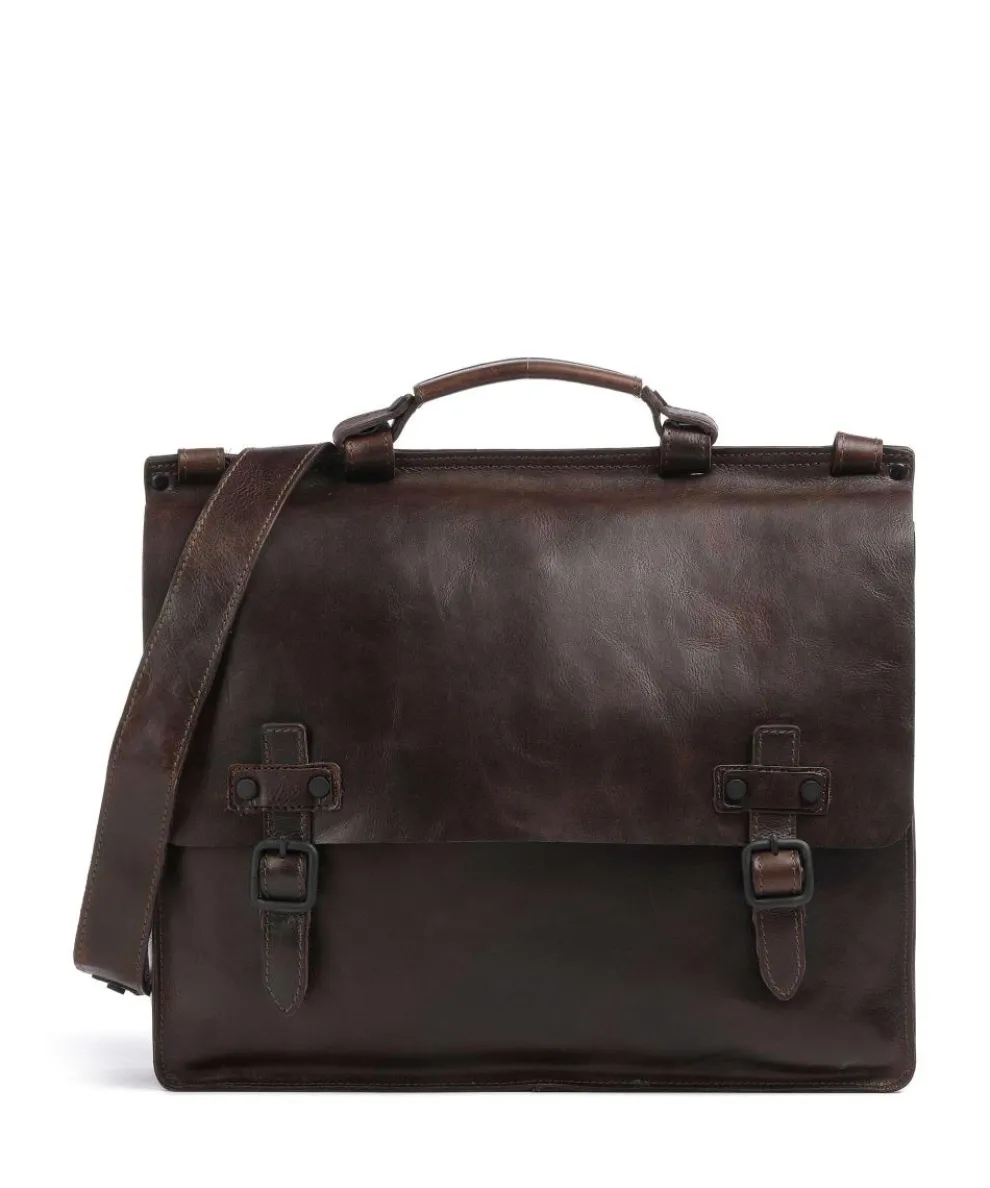 Aberdeen Briefcase fine grain cow leather dark brown