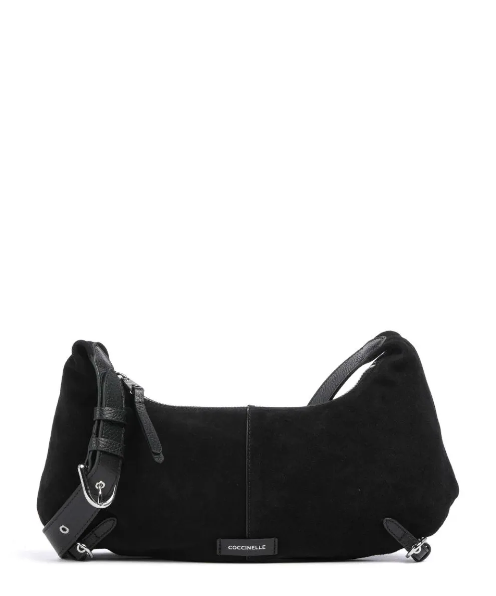 Abigail Suede Shoulder bag brushed leather black