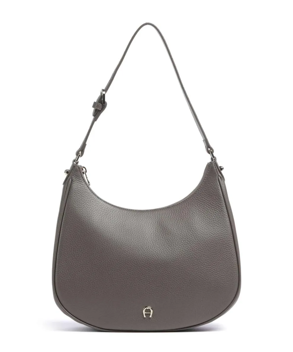 Diadora M Hobo bag grained cow leather brown