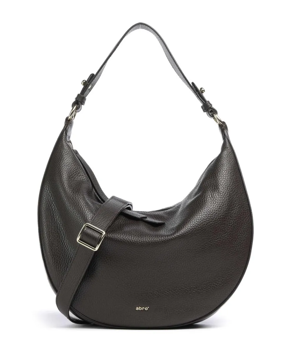 Adria Lulu Small Hobo bag grained leather dark brown