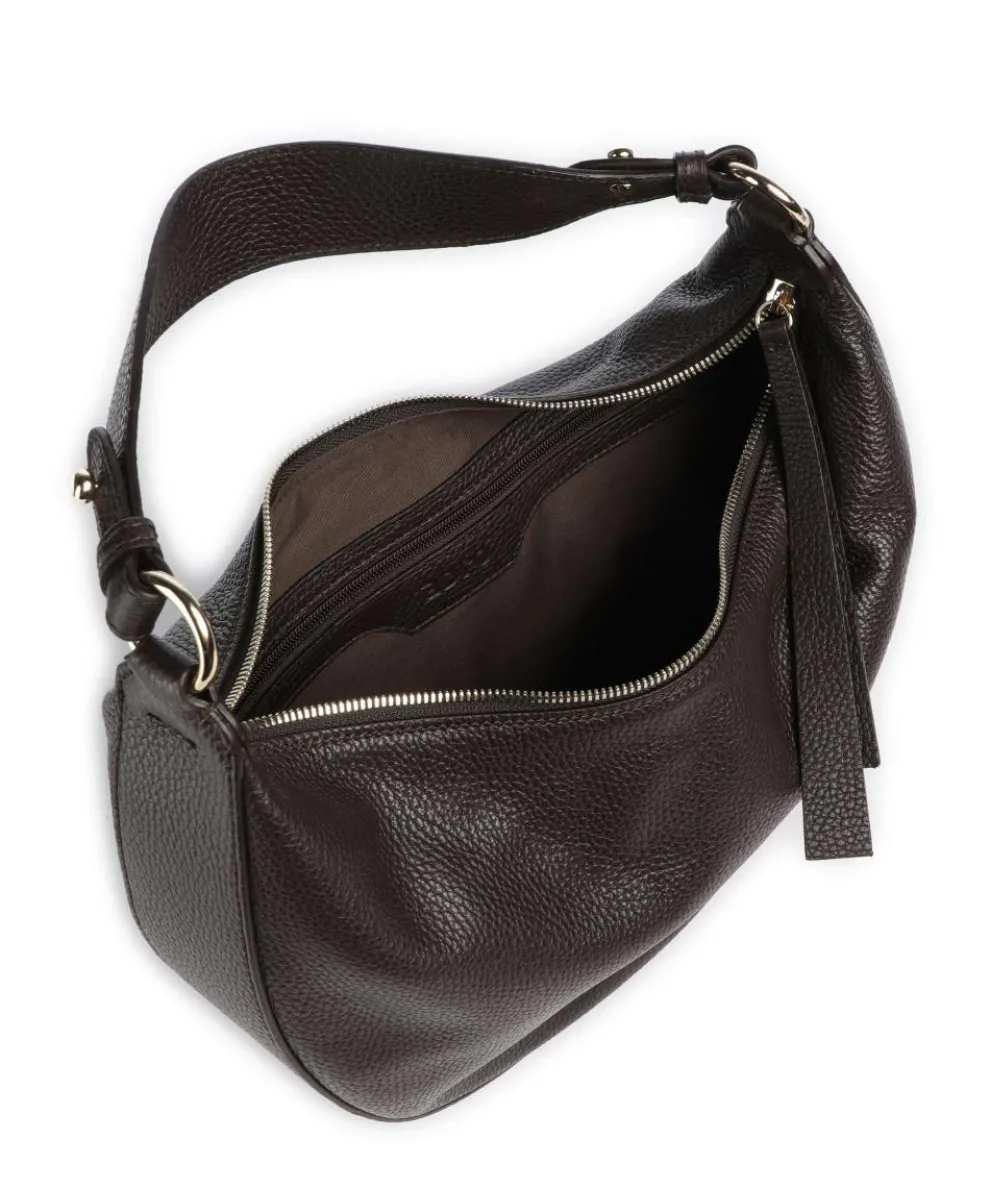 Adria Lulu Small Hobo bag grained leather dark brown