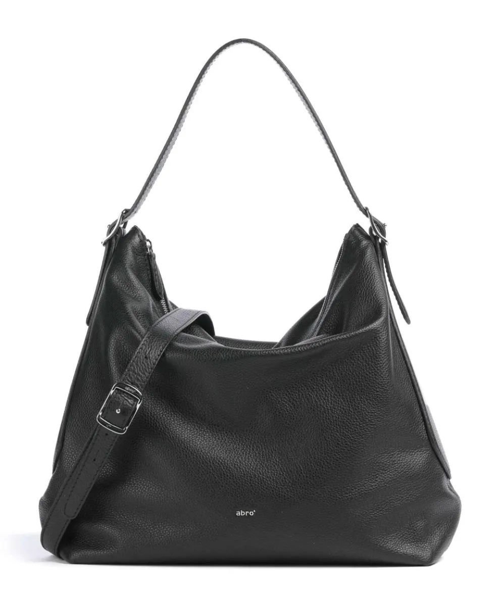 Agave Carina Hobo bag grained leather black