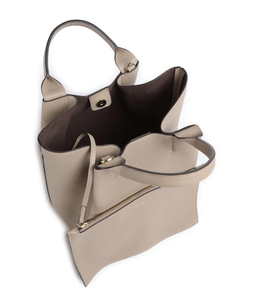 Agave Essential Medium Handbag grained leather beige