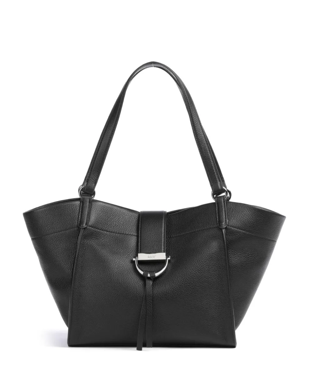 Agave Temi Tote bag grained leather black