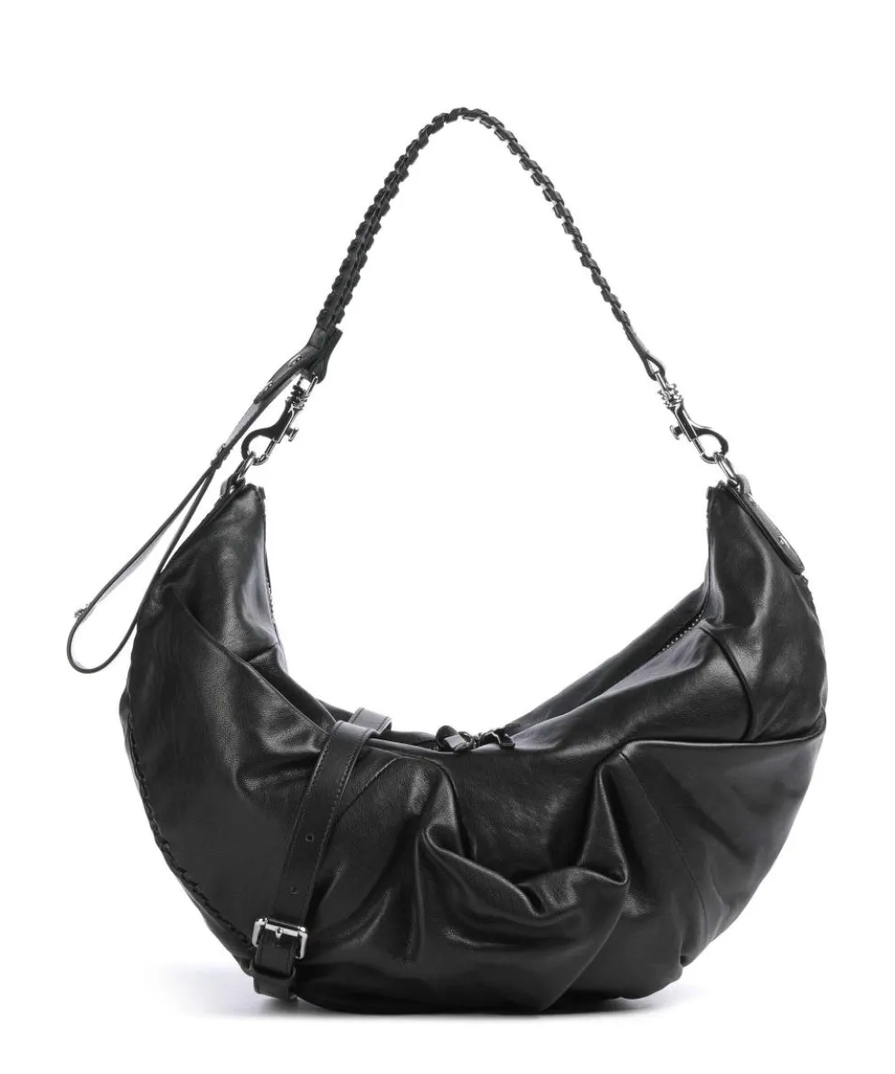 Agnes Supple Medium Hobo bag sheepskin leather black