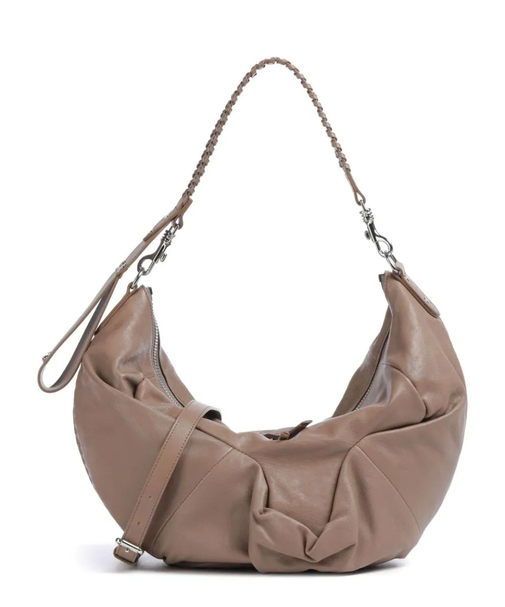 Agnes Supple Medium Hobo bag sheepskin leather taupe