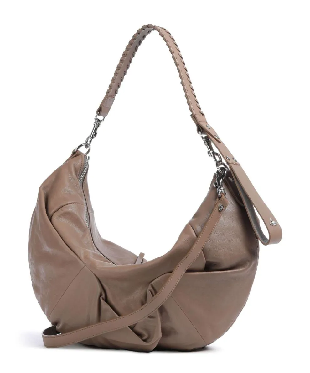 Agnes Supple Medium Hobo bag sheepskin leather taupe