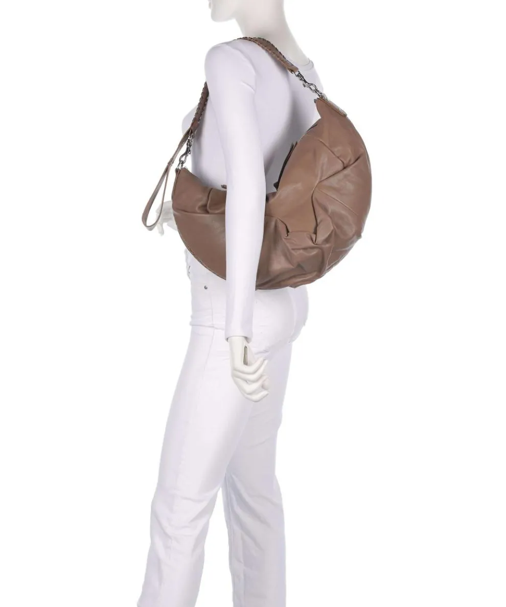 Agnes Supple Medium Hobo bag sheepskin leather taupe
