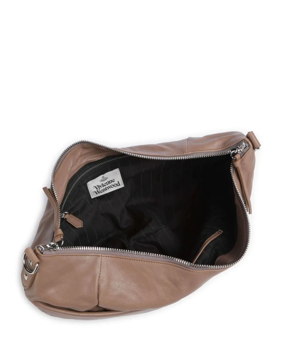 Agnes Supple Medium Hobo bag sheepskin leather taupe