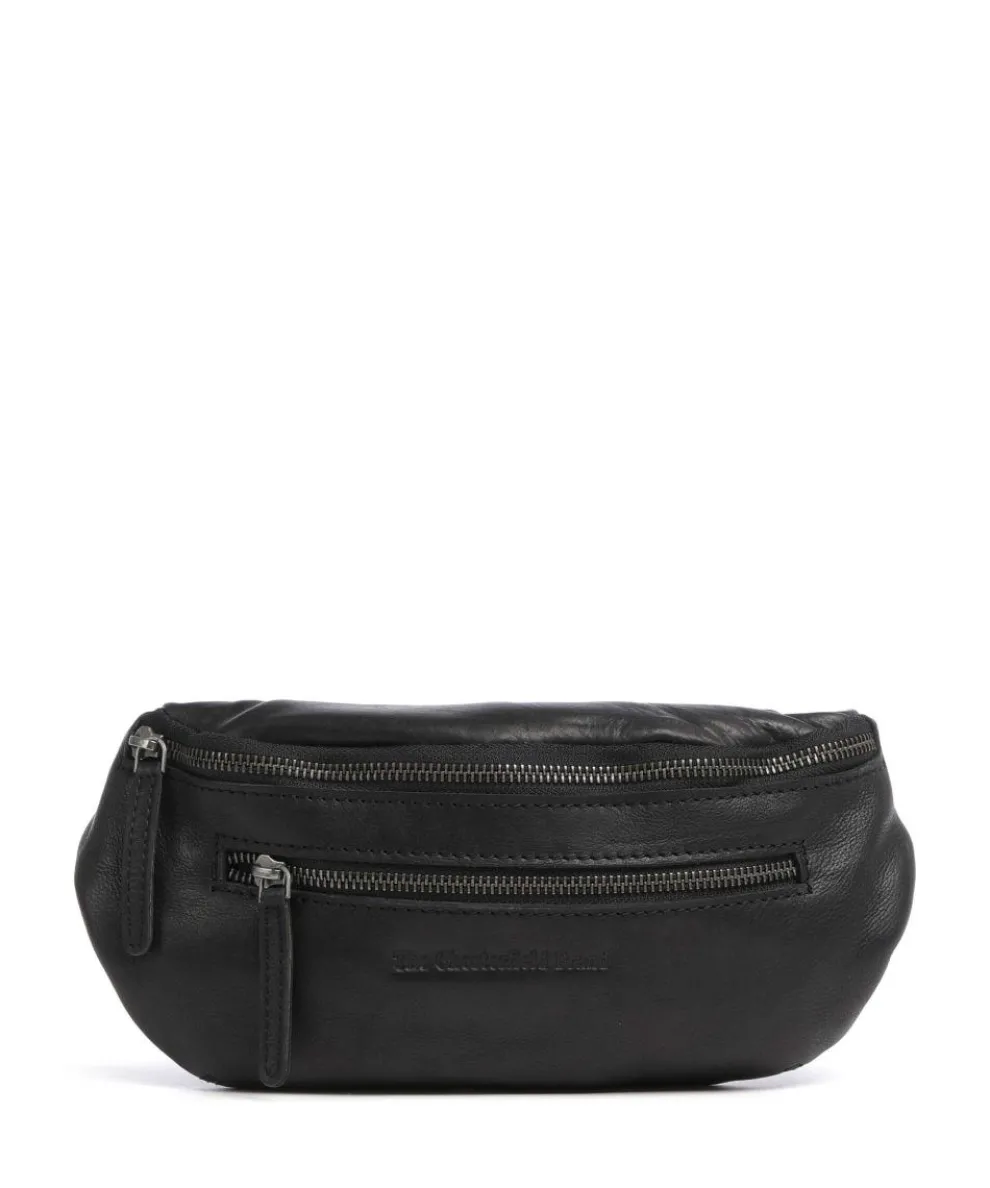 Washed Waxed Cow Severo Fanny pack grained cow leather black