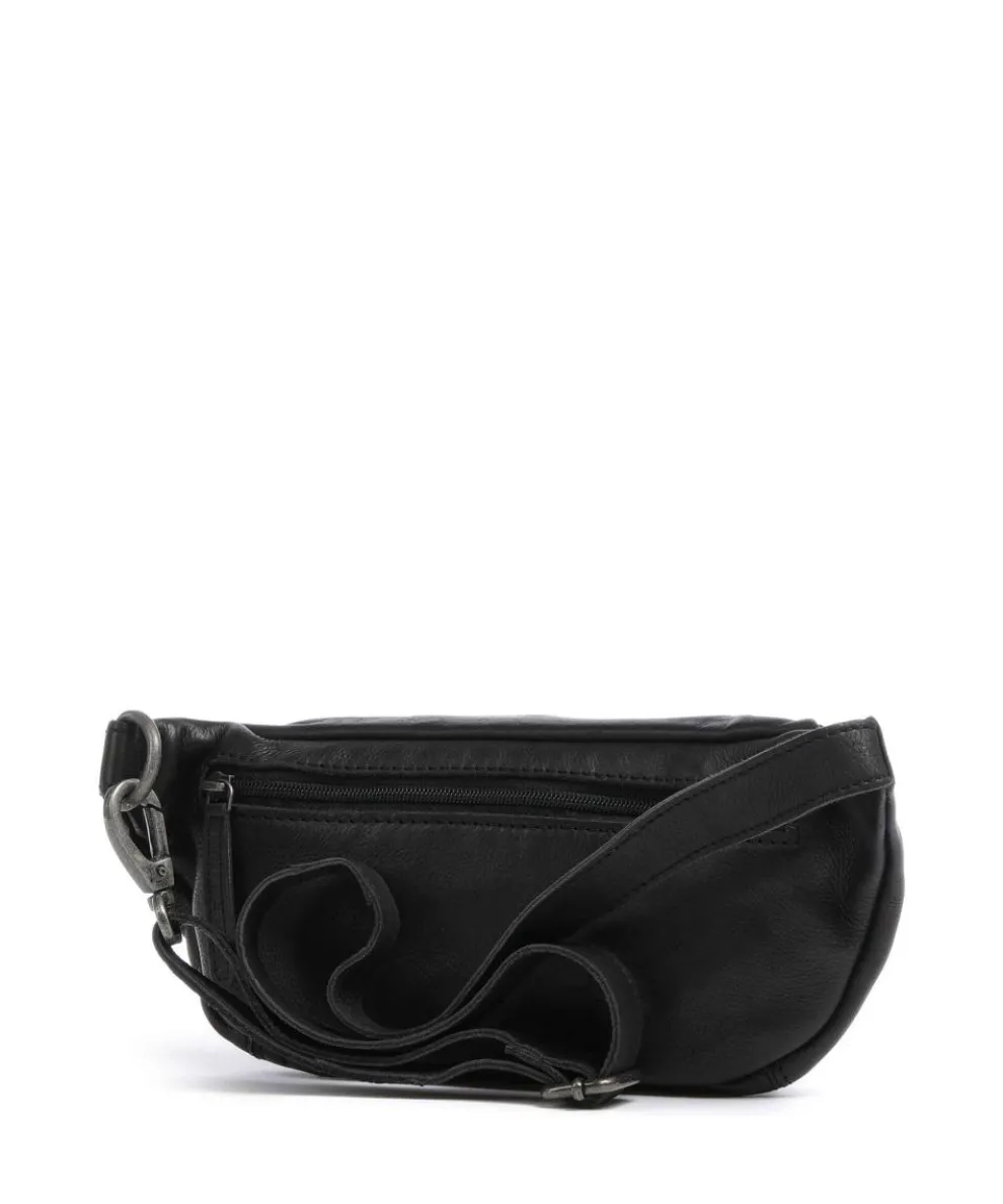 Washed Waxed Cow Severo Fanny pack grained cow leather black