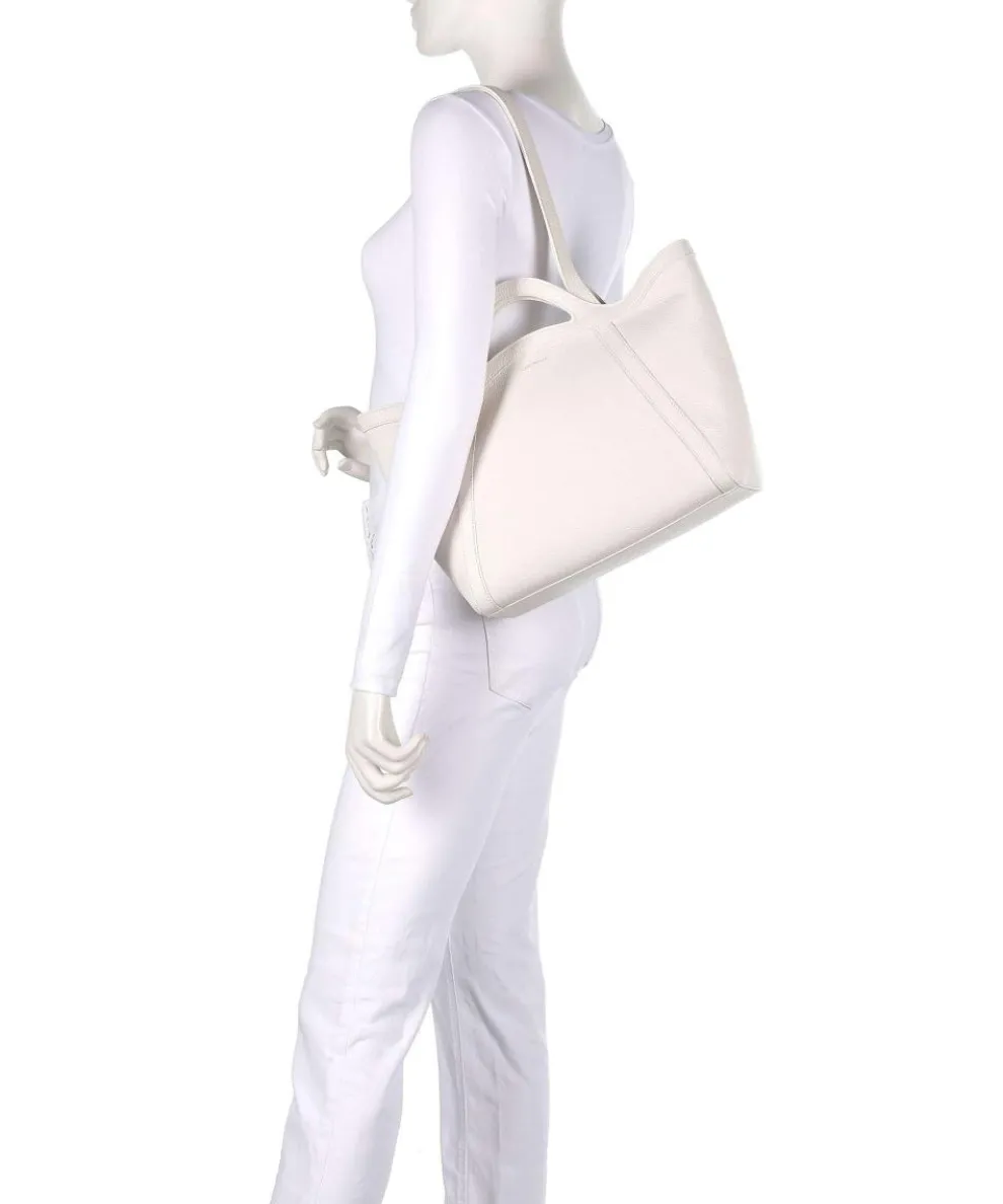 Amalia Tote bag grained leather white