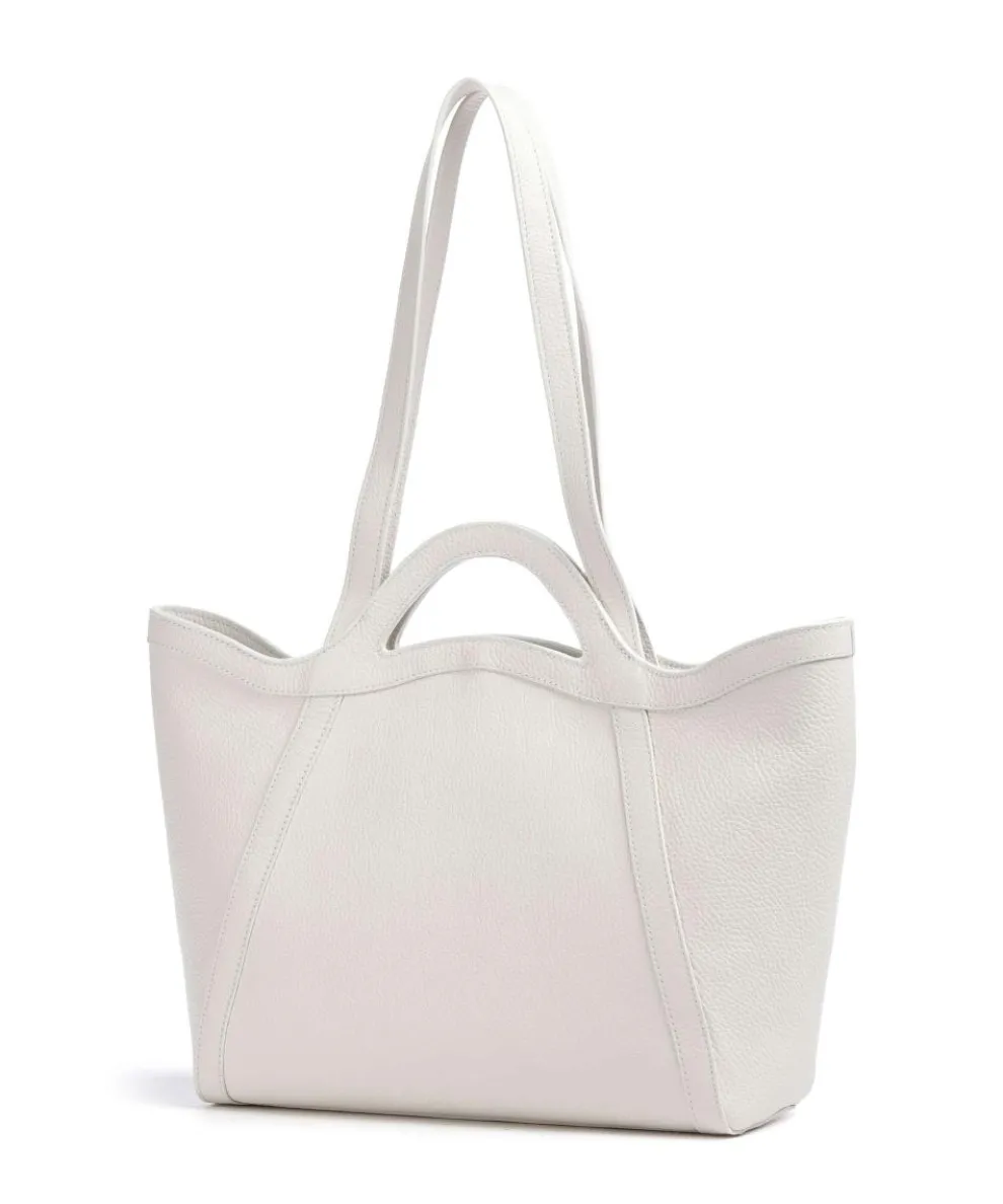 Amalia Tote bag grained leather white