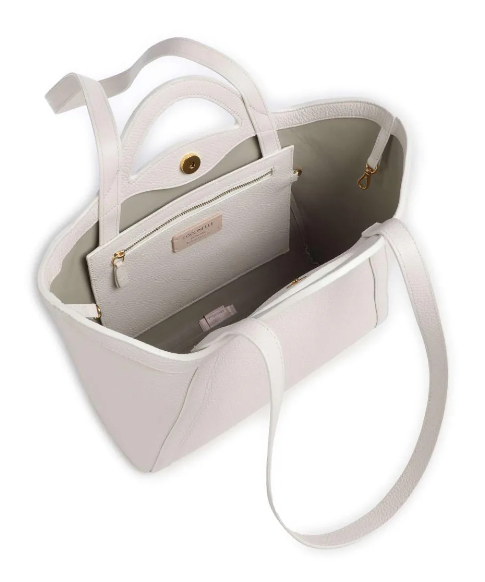Amalia Tote bag grained leather white