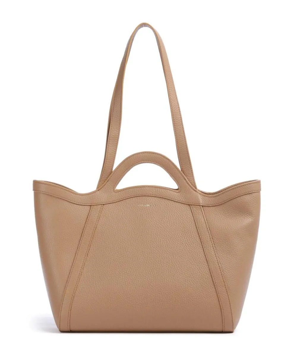 Amalia Tote bag grained leather light brown