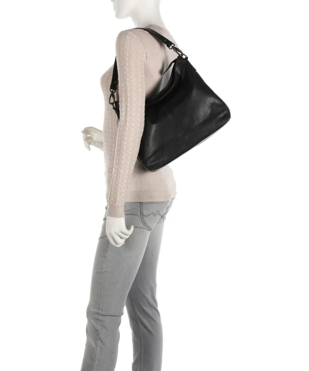 Amelia Hobo bag pull-up cow leather black