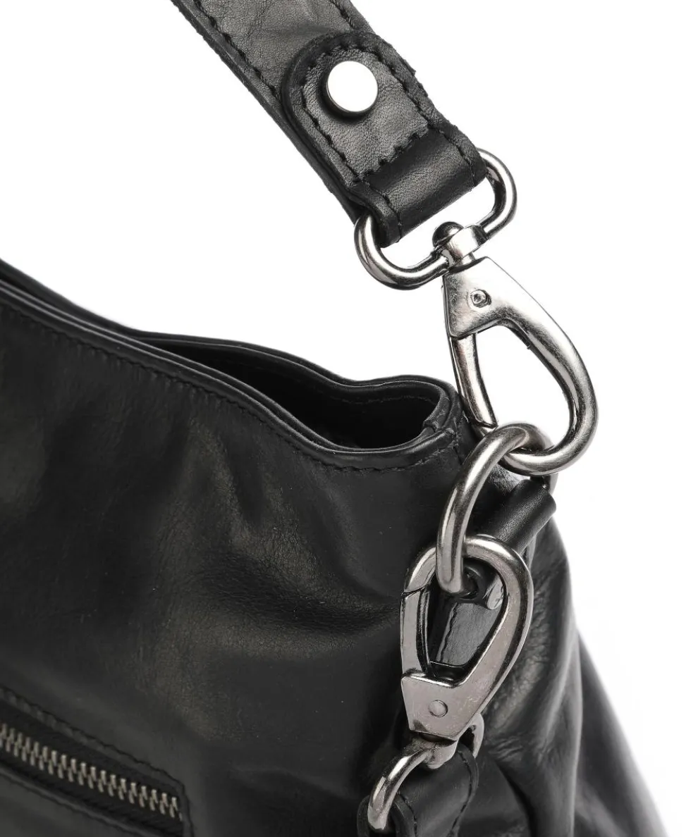 Amelia Hobo bag pull-up cow leather black
