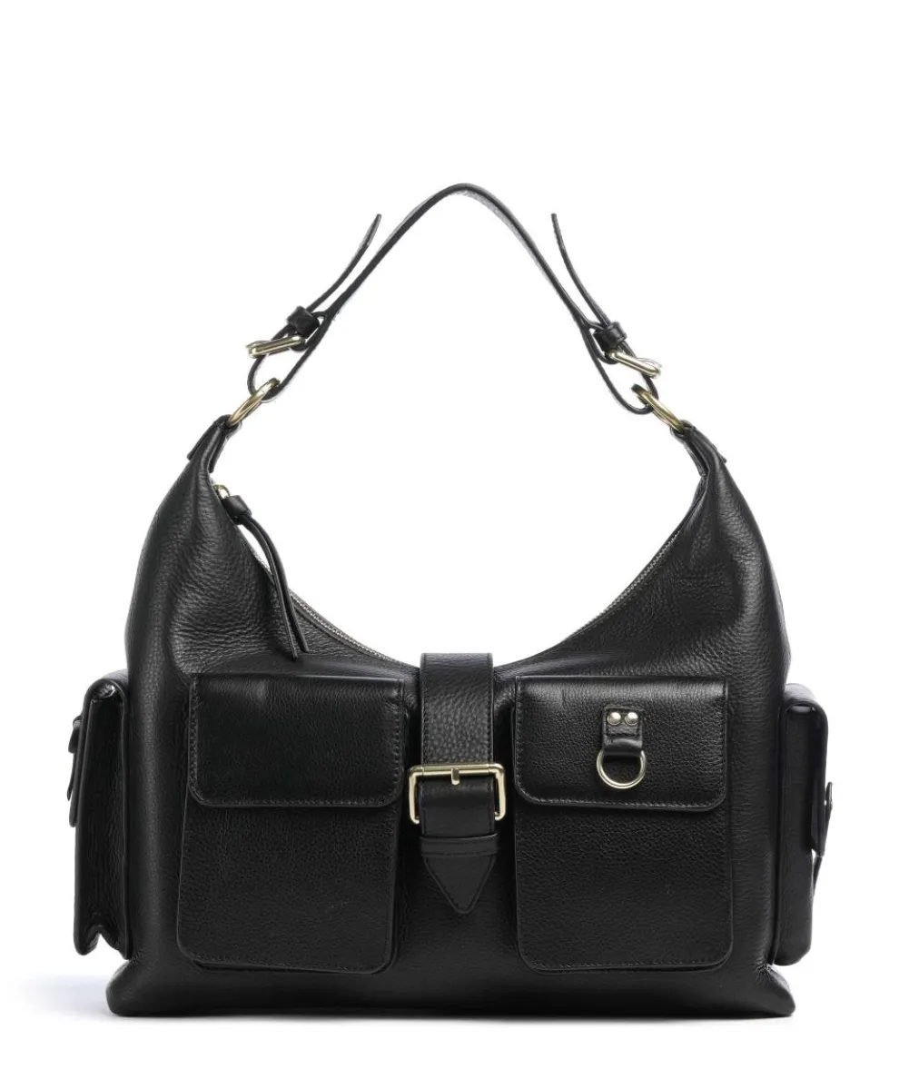 Amelia Large Shoulder bag grained cow leather black
