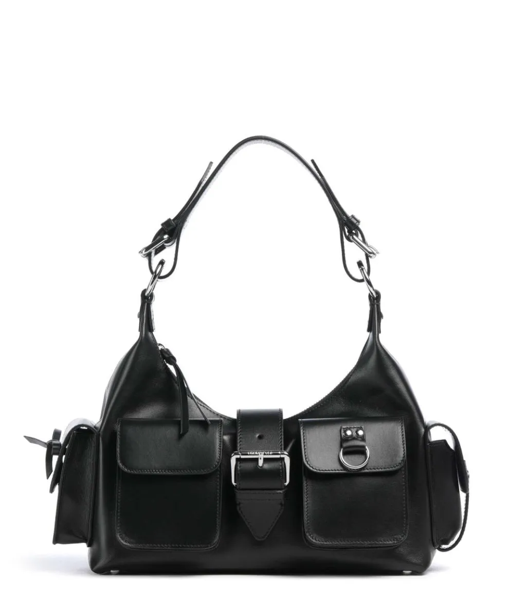 Amelia Shoulder bag fine grain cow leather black