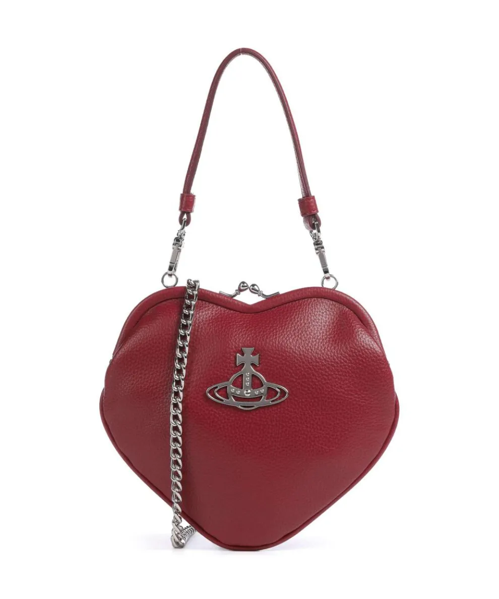 Belle Heart Frame Re-Vegan Grain Shoulder bag imitation leather dark red