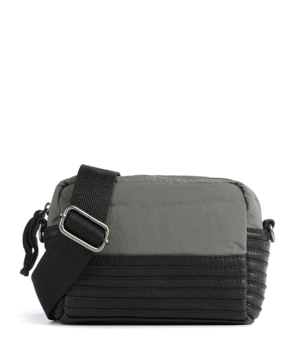Anea Crossbody bag polyester, grained leather black/green