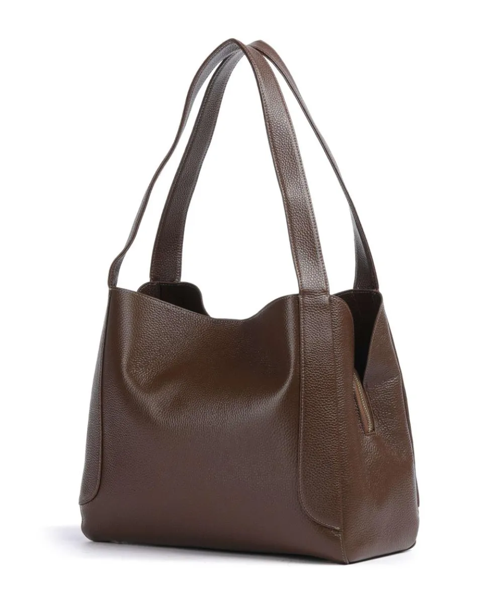 Ange Hobo bag grained cow leather brown