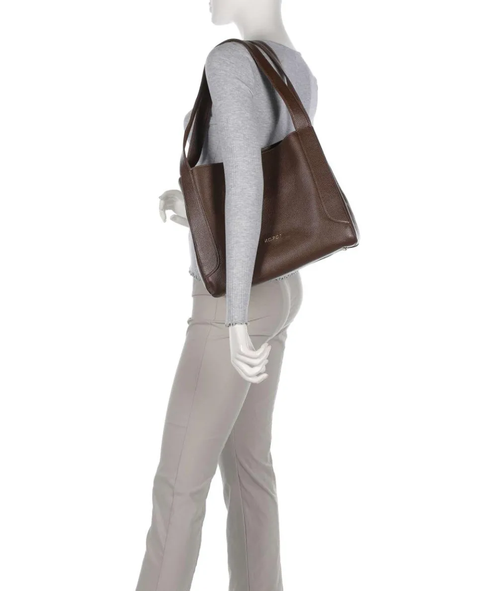 Ange Hobo bag grained cow leather brown