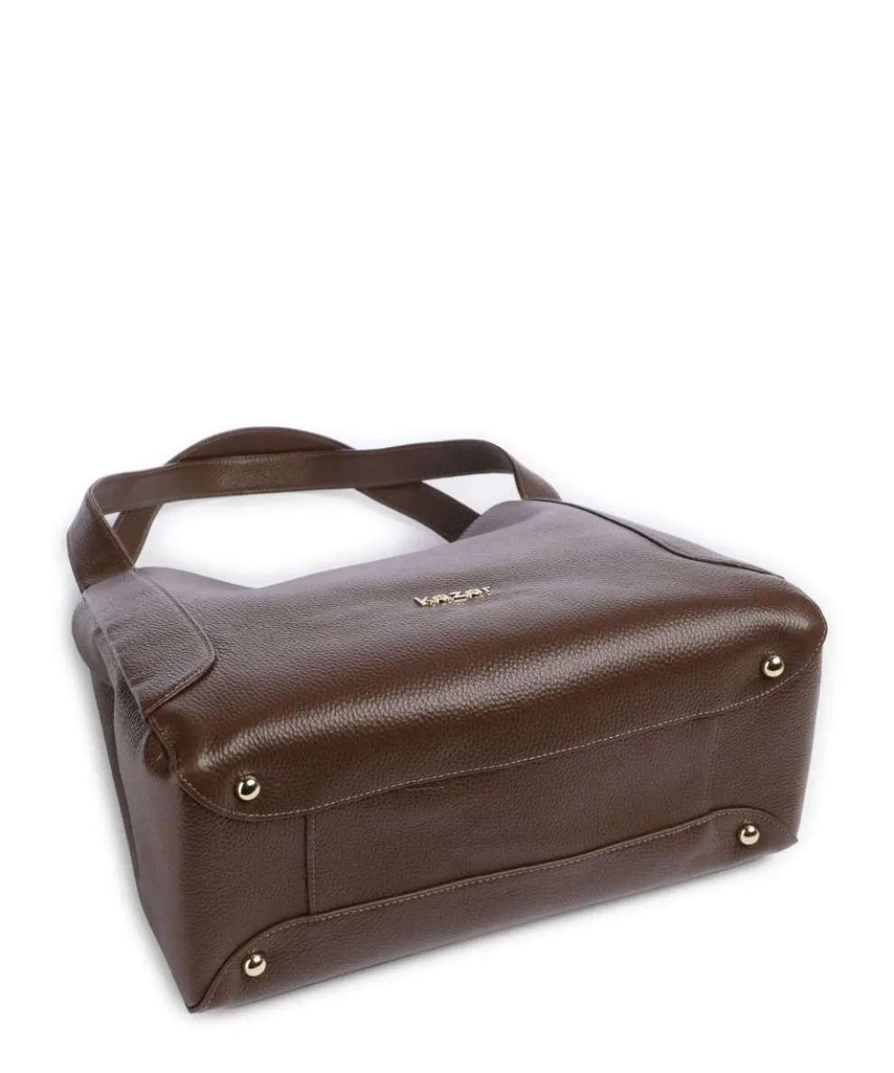 Ange Hobo bag grained cow leather brown