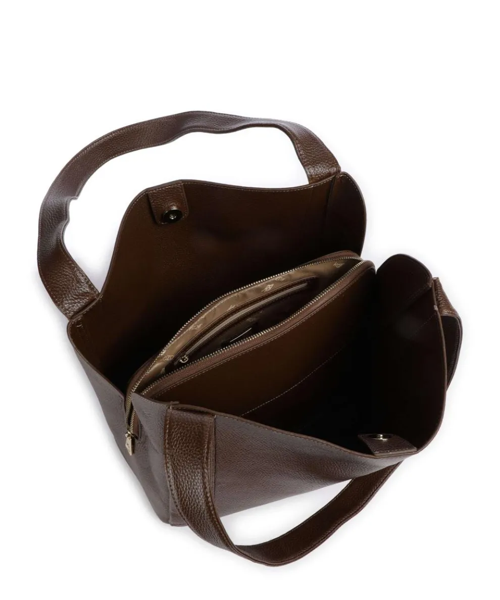 Ange Hobo bag grained cow leather brown
