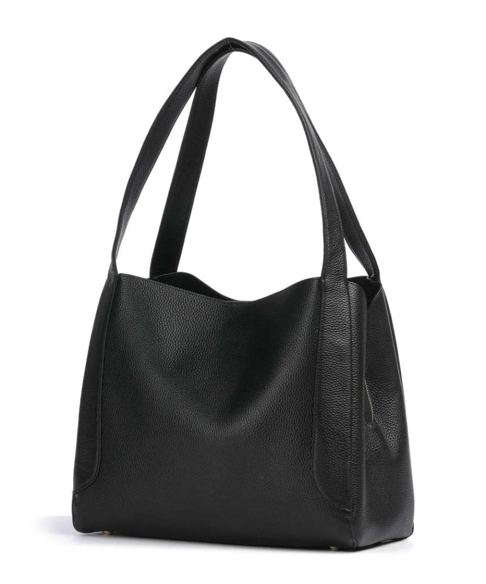 Ange Hobo bag grained cow leather black