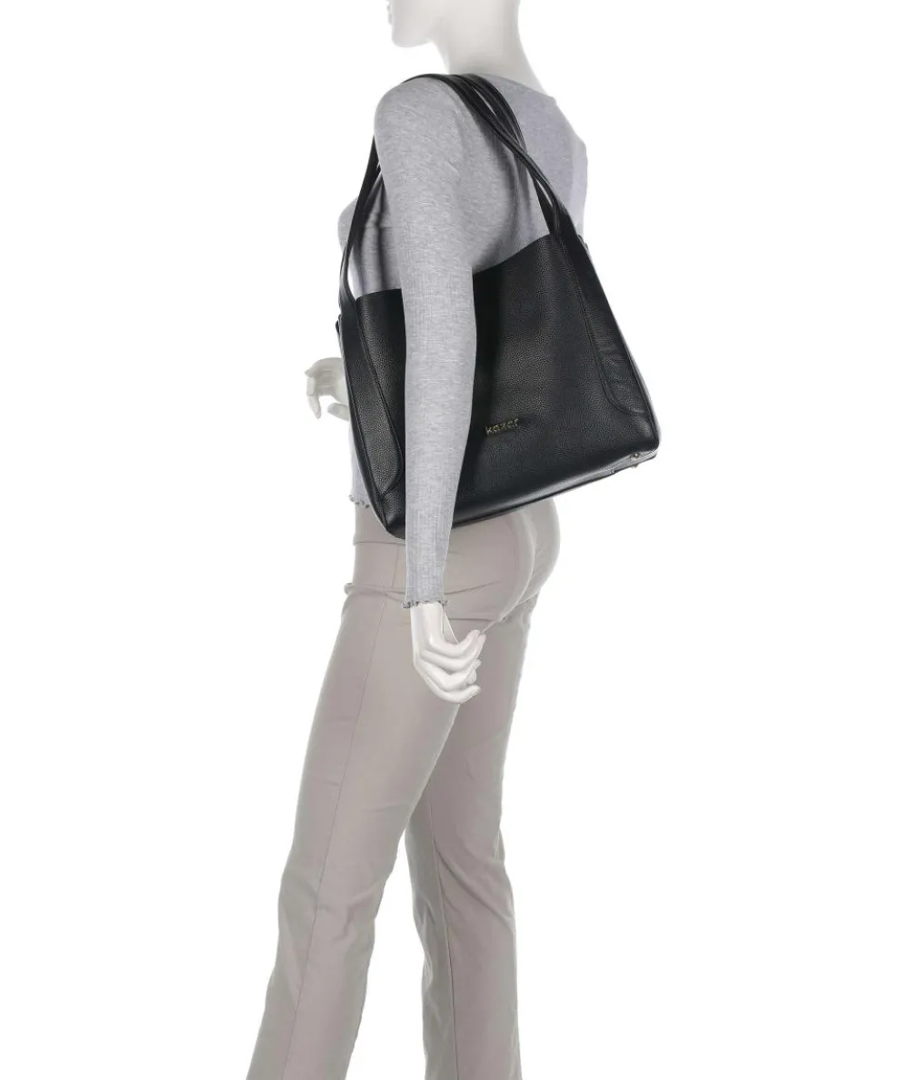 Ange Hobo bag grained cow leather black