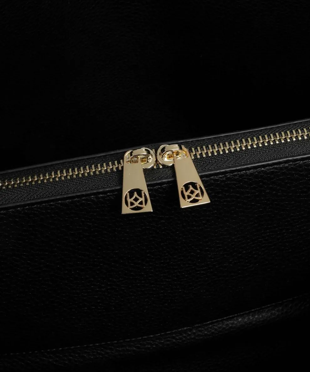 Ange Hobo bag grained cow leather black