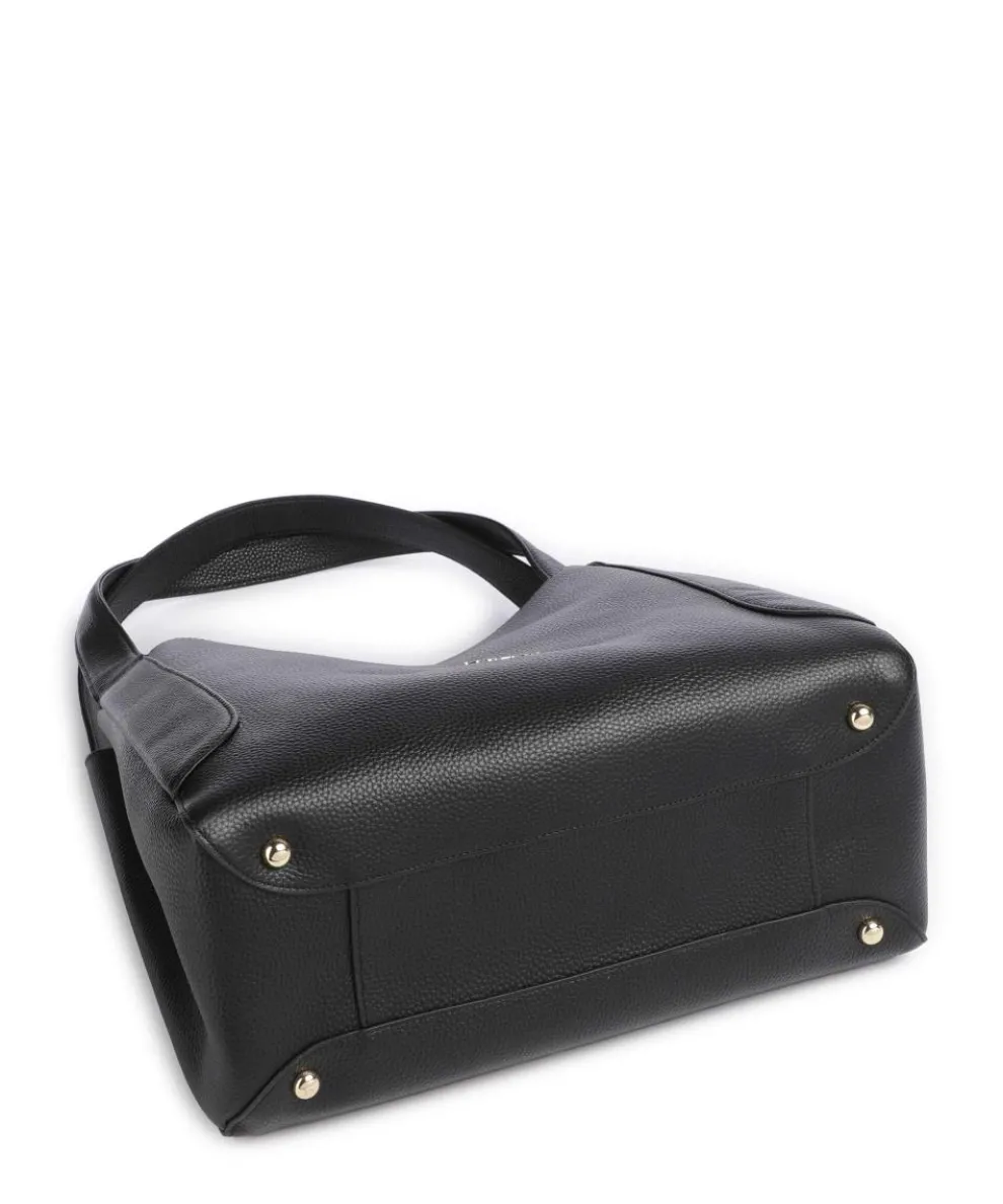 Ange Hobo bag grained cow leather black